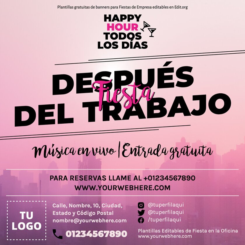 Plantillas para anuncios de fiestas de empresa personalizables