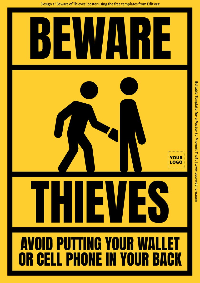 Editable signs for thieves to edit for your business