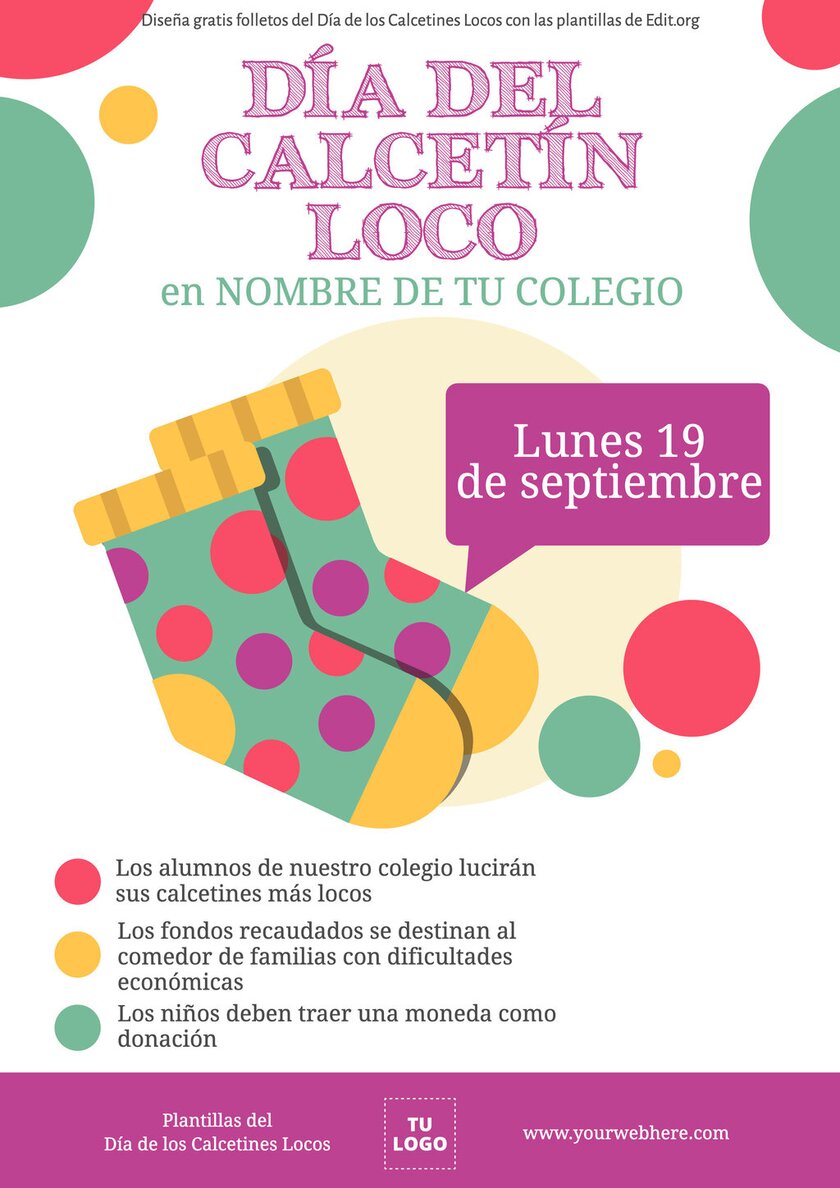 Crea pósters del Día de Calcetines Locos en la escuela