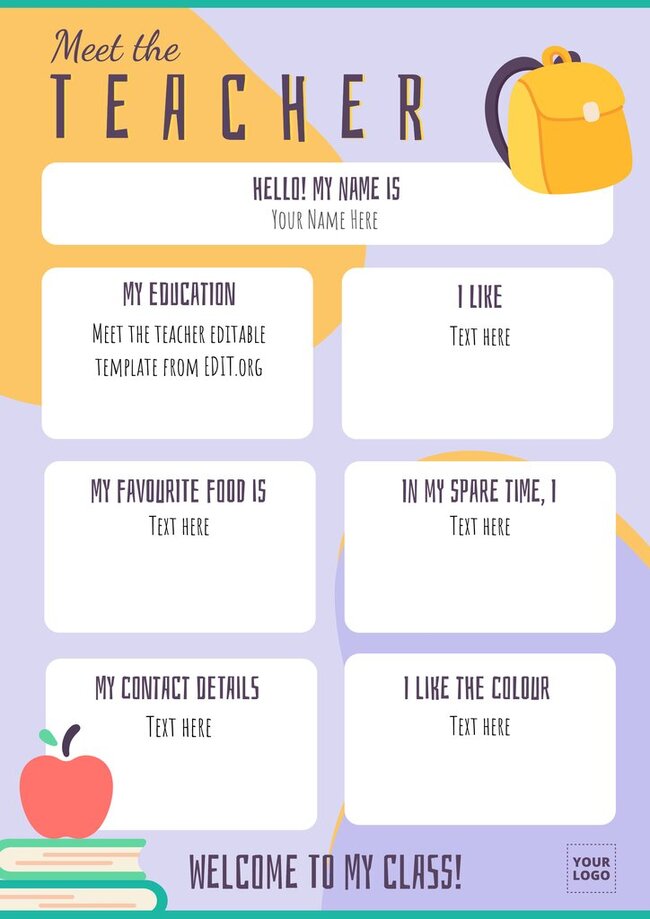 Free Meet Your Teacher Templates For Worksheets