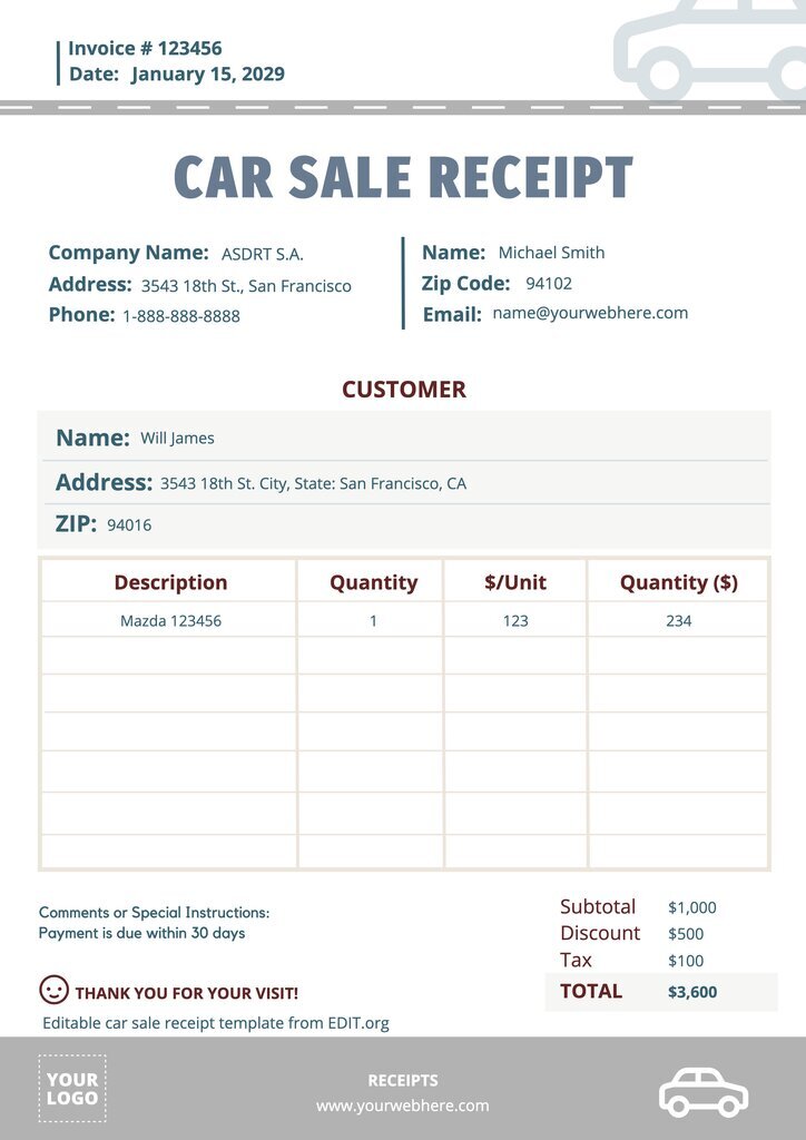 free car wash receipt template pdf word eforms free car wash receipt