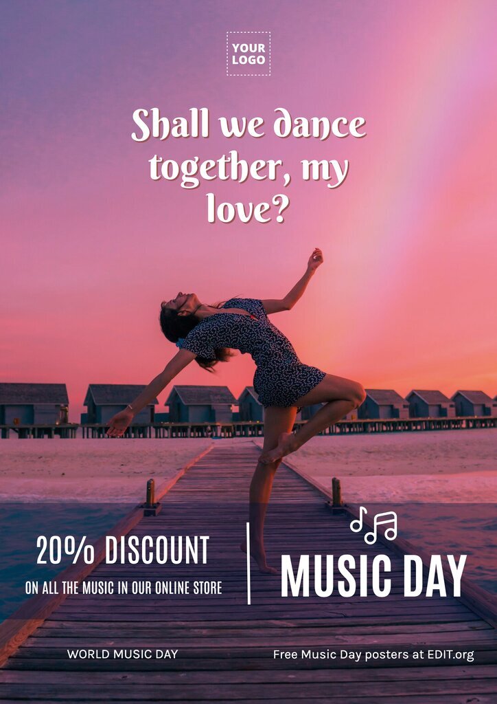 Custom design for Music Day discounts and promotions