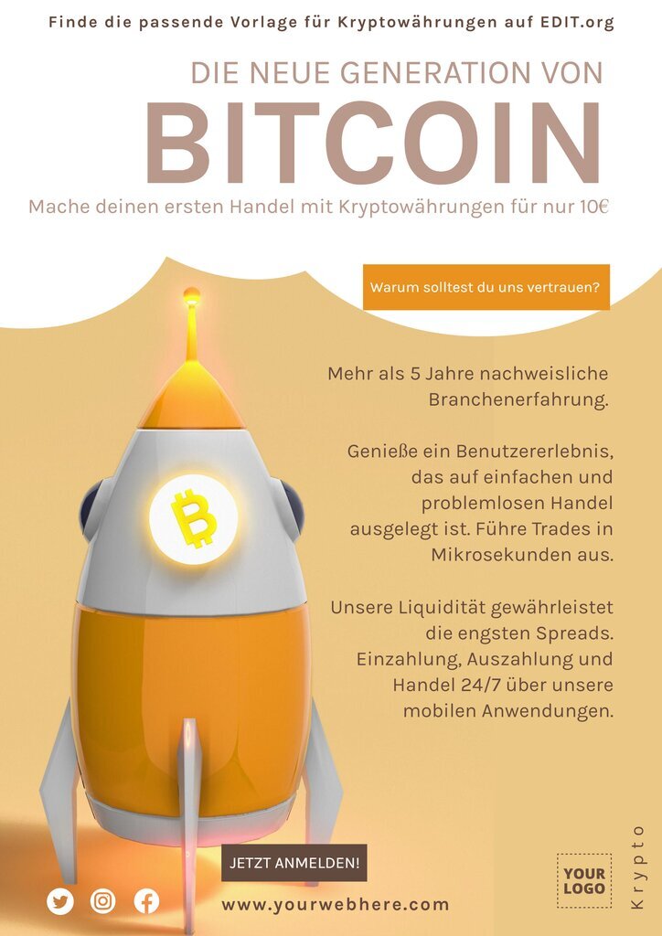 Kostenlose Vorlagen für Kryptowährungs Poster