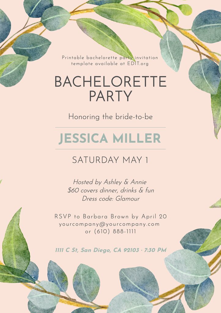 Free Bachelorette Party Invitation Templates - Diy Bachelorette Party Invitation Templates Free