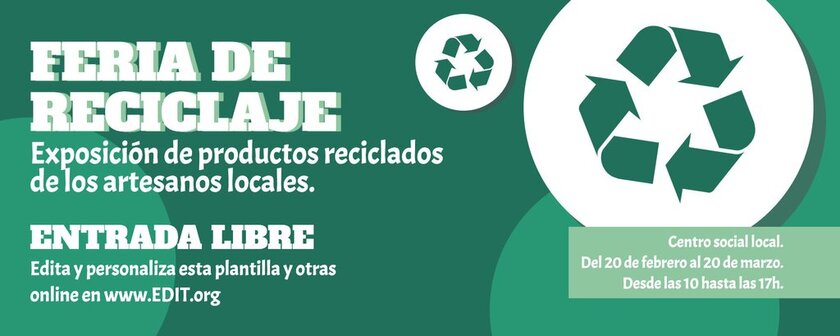 Banner horizontal para evento de reciclaje editable online
