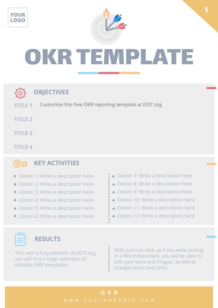 Kostenlose Vorlage für OKR-Ziele und Schlüsselergebnisse
