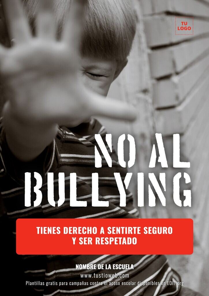 Plantillas editables para campañas anti-bullying en escuelas