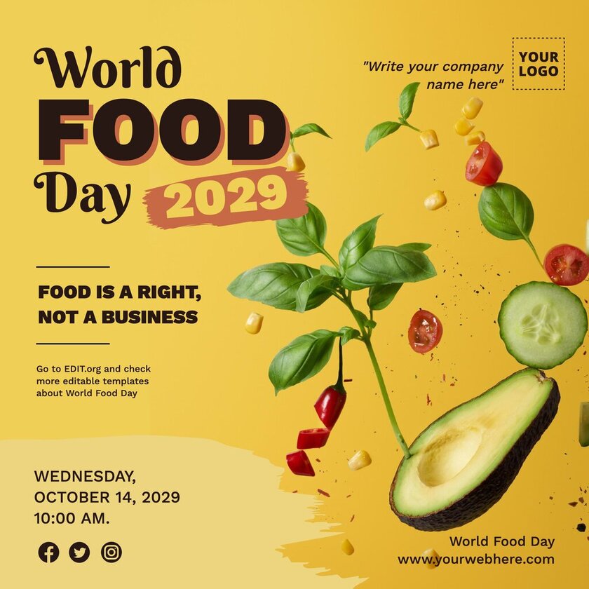 Designs with world food day content for business
