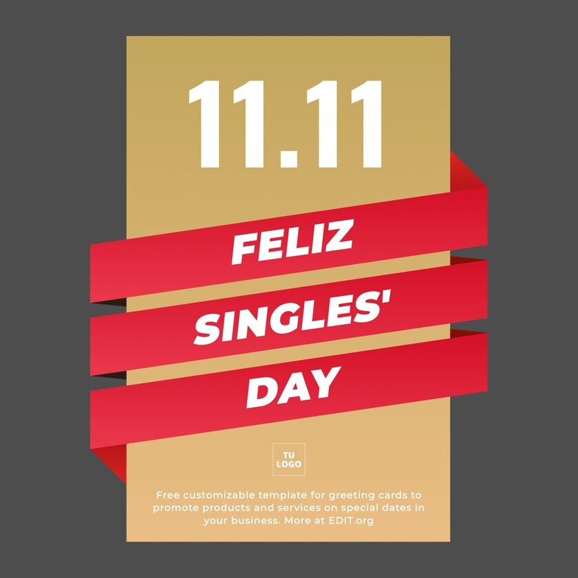 Plantilla editable para promociones del singles day