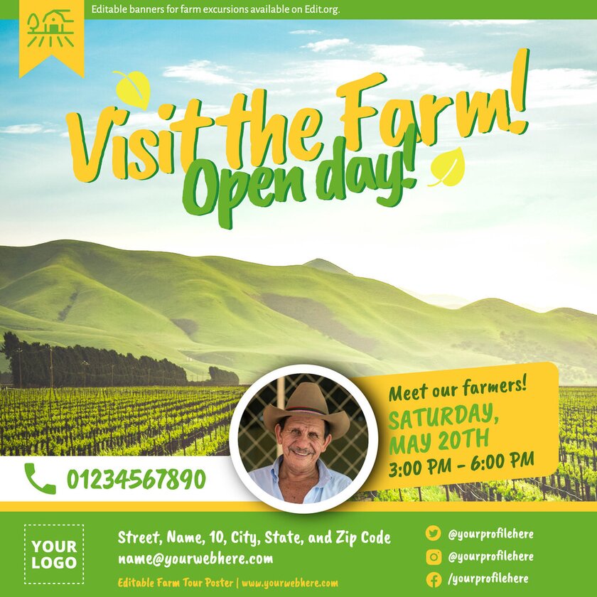 Design Farm Tour Poster Templates