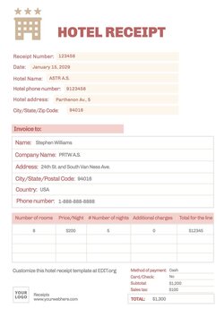 Customize a Receipt Template online