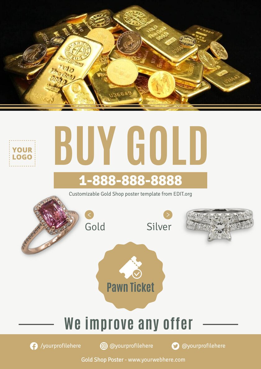 Customizable gold shop template online
