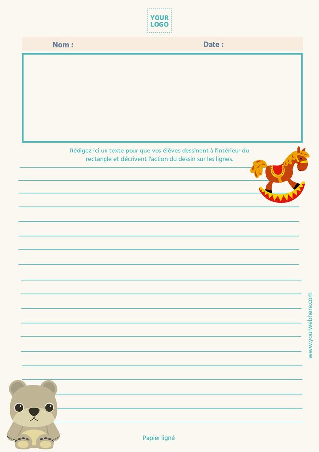 Papier ligné pour école primaire à imprimer gratuitement