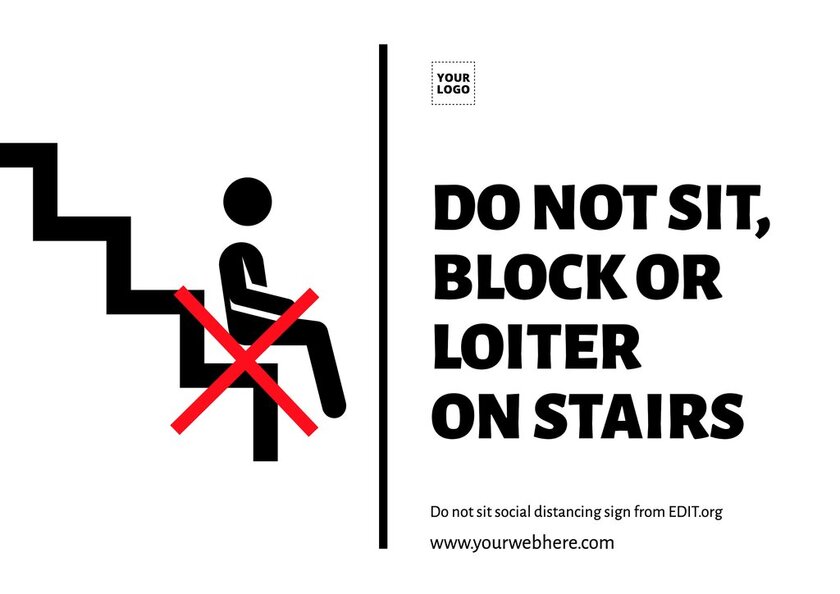 Please do not sit here sign social distancing