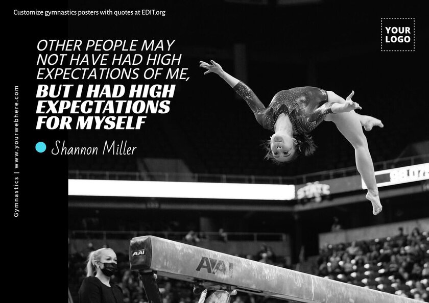 Customizable gymnastic motivational posters to print
