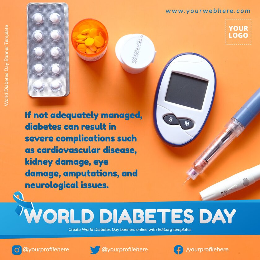 Editable banner templates for World Diabetes Week