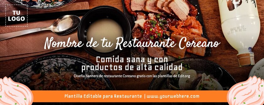 Portadas editables para promocionar comida coreana