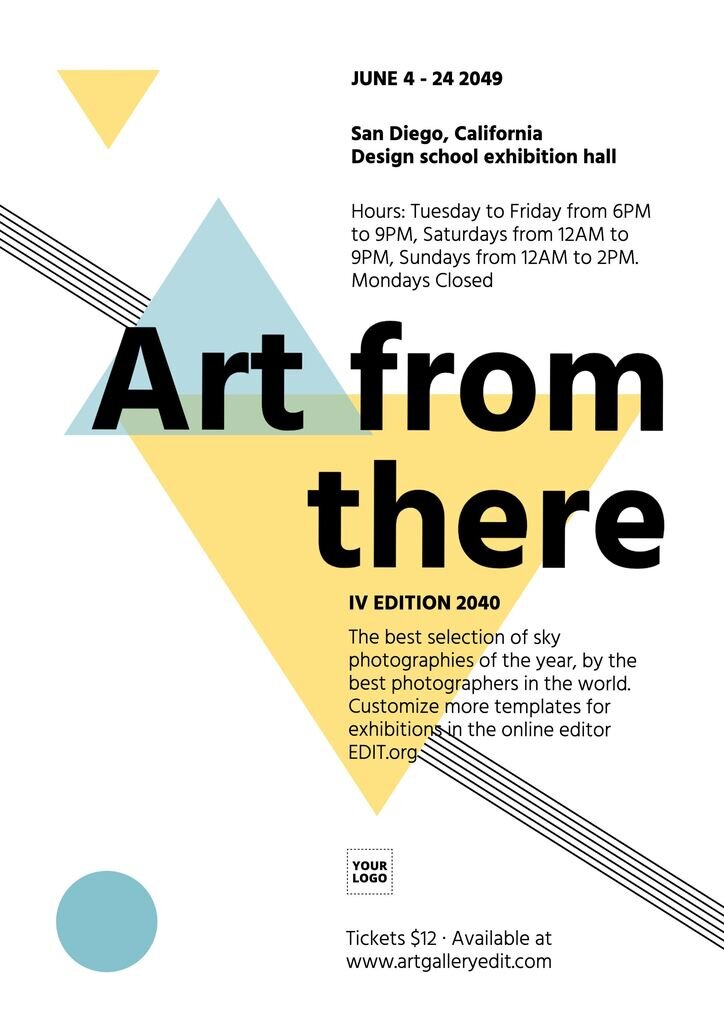 Art exhibition template to edit online for free