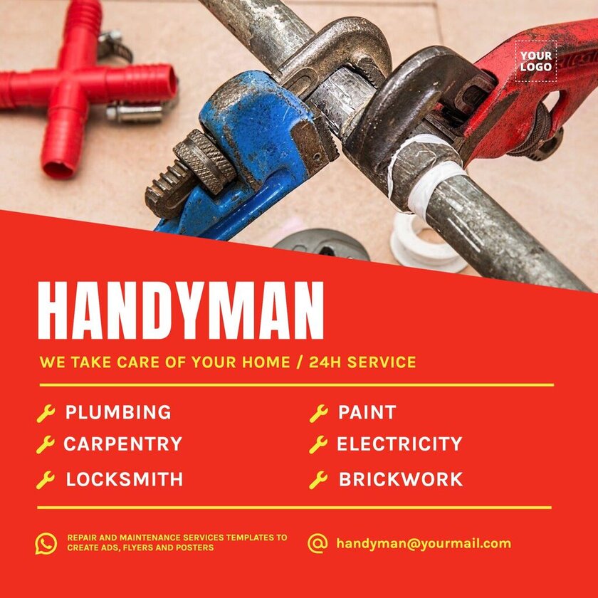 Online editable template for handyman services pricing list