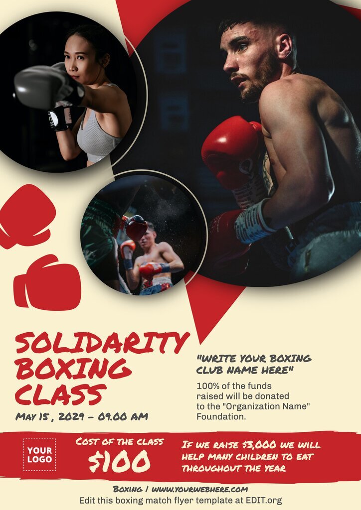 Customizable boxing match flyer template