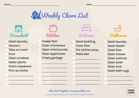 Free Printable Chore List Templates