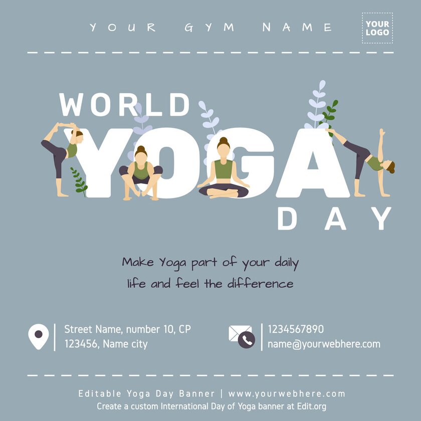 Template for World Day of Yoga to edit online