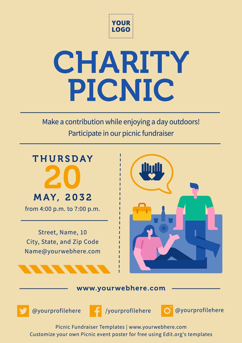 Editable Charity Picnic poster to edit online for free