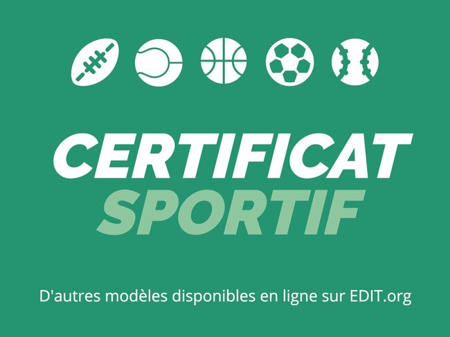 Modèles gratuits de certificats sportifs