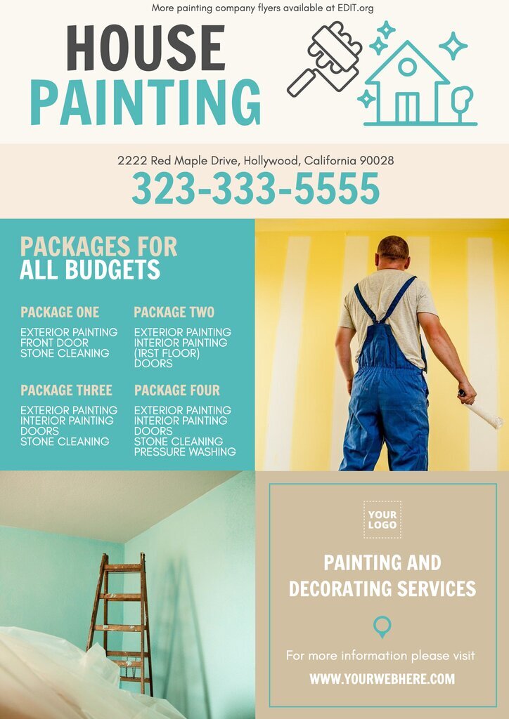 Editable house painting flyers