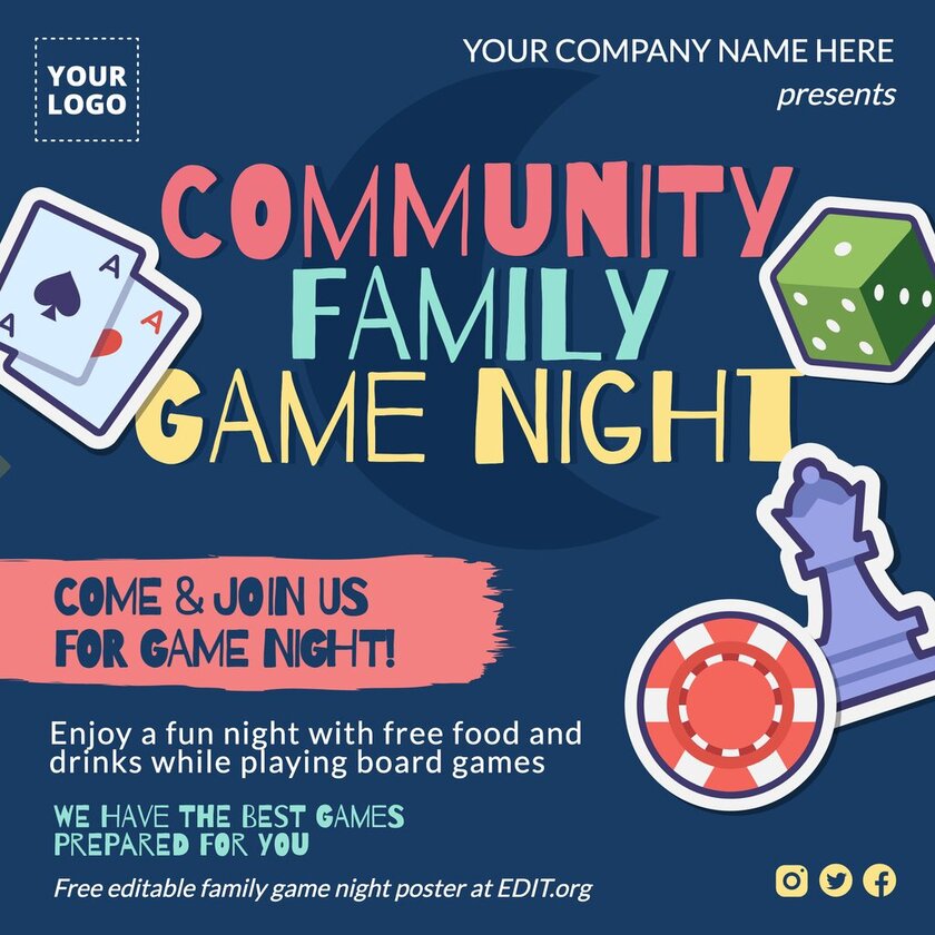 Free family game night poster