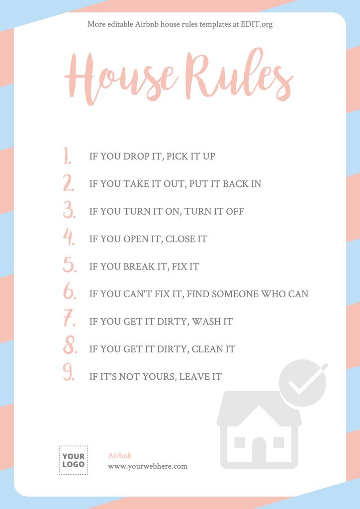 Free house rules poster printable