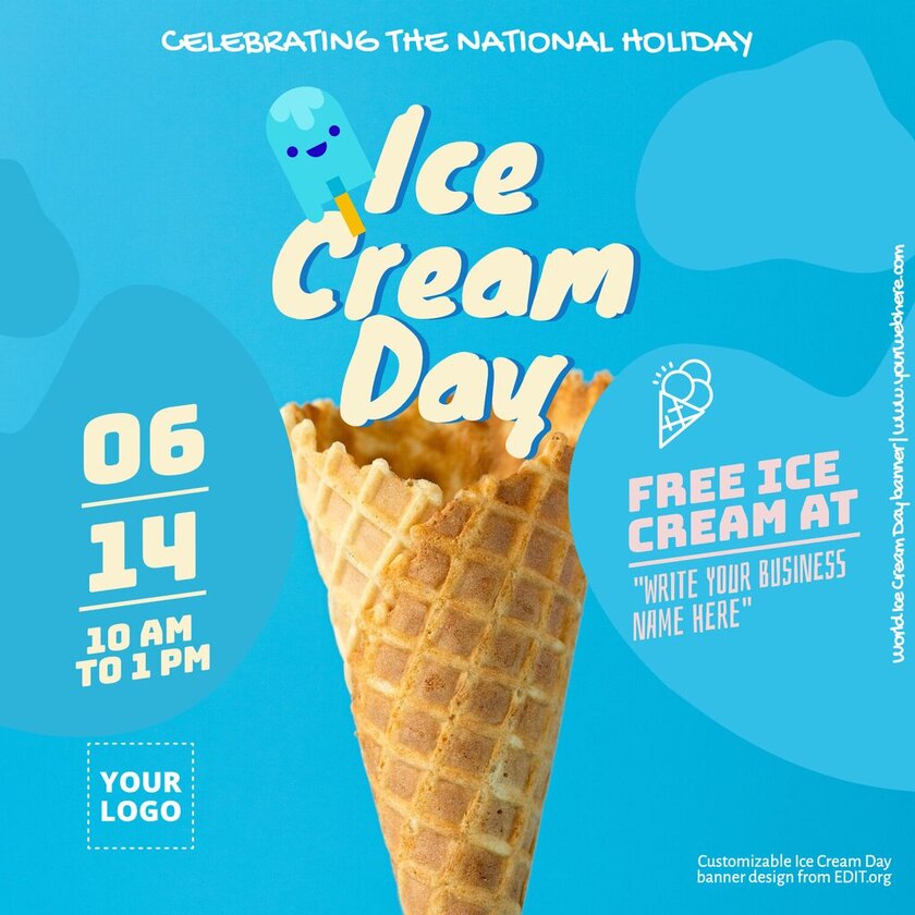 Free editable National Icecream Day design