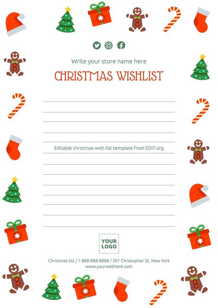 Printable Christmas List Templates for your Business