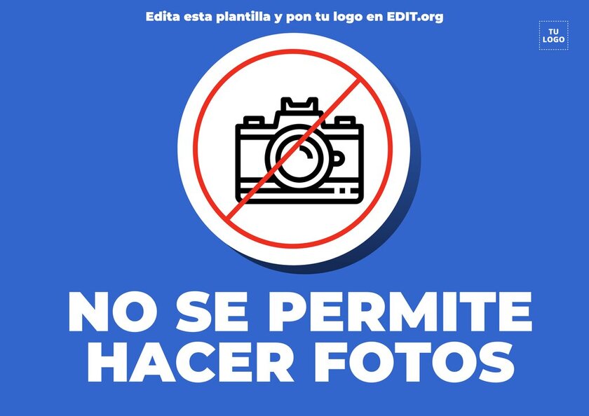 Cartel imprimible de prohibido tomar fotos