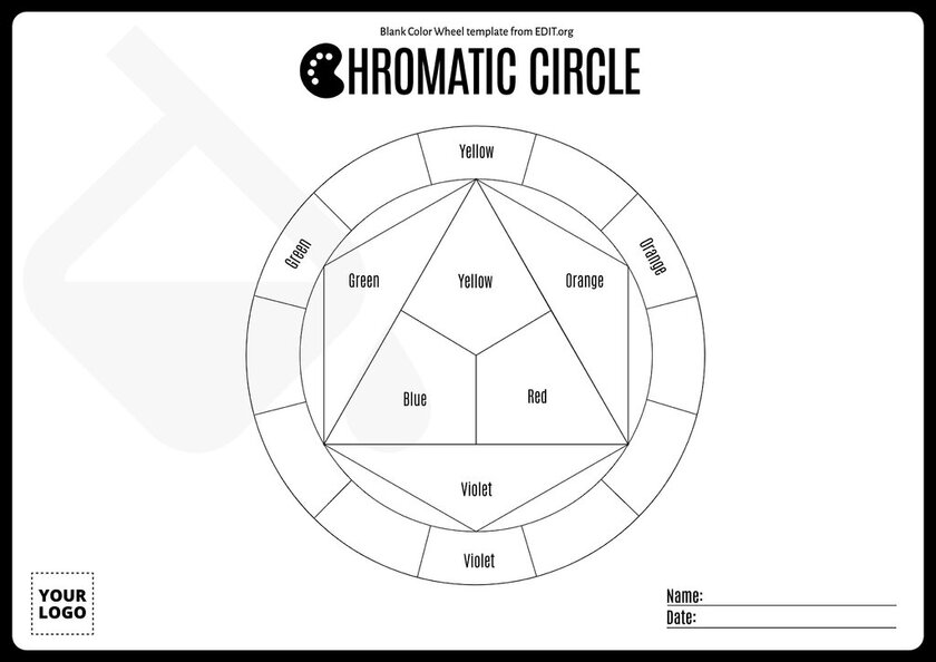 Editable mandala color wheel template