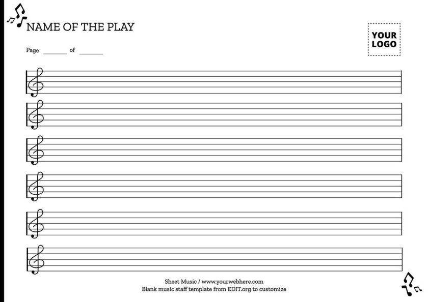 Free printable staff paper music to customize
