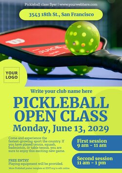 Editable Pickleball Flyer Templates