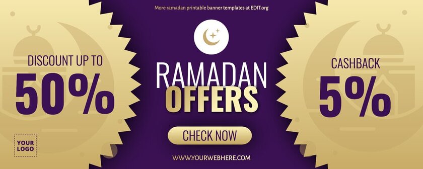Gratis Ramadan mubarak banner printbaar
