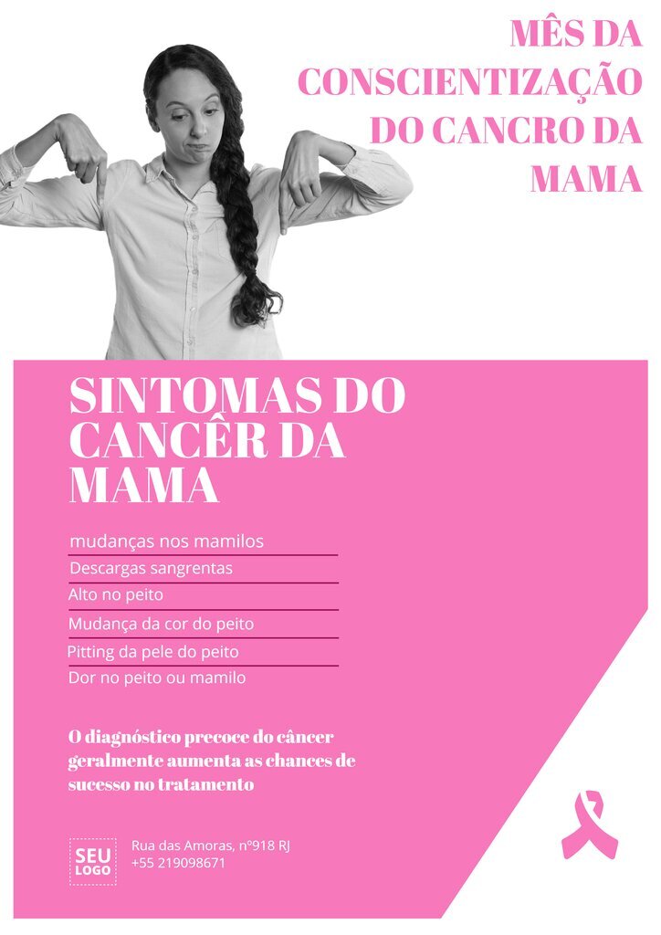 Modelos de banners editáveis online para lutar contra o câncer de mama