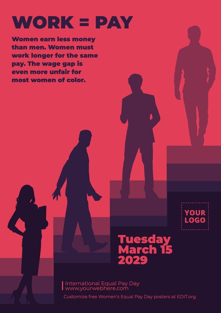 Editable pay gap day poster designs to edit online