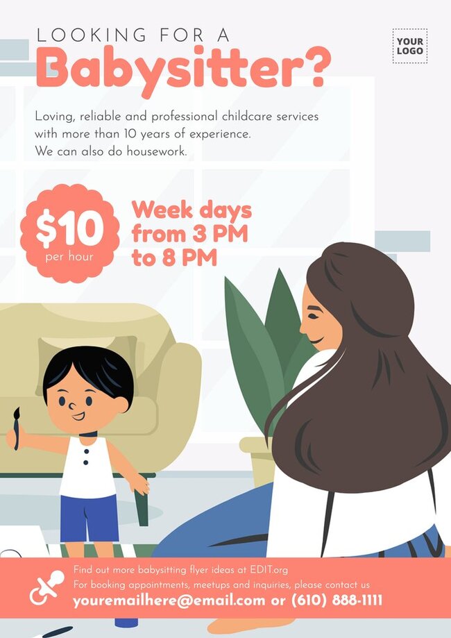 Printable Babysitting Flyer Template