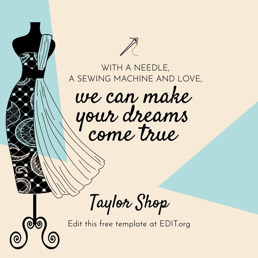 Free posters and flyers for tailor stores and seamstresses