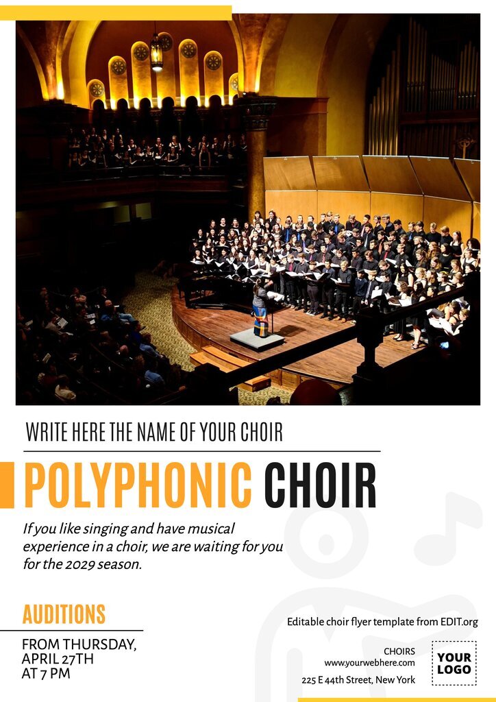 Free chorus poster to customize and print