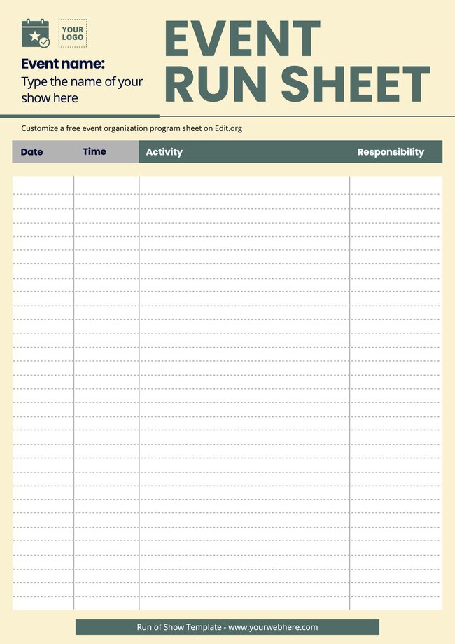 Create a Run of Show Template for Events
