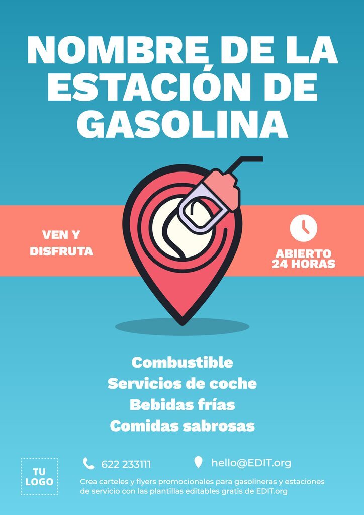 Carteles para gasolineras editables online