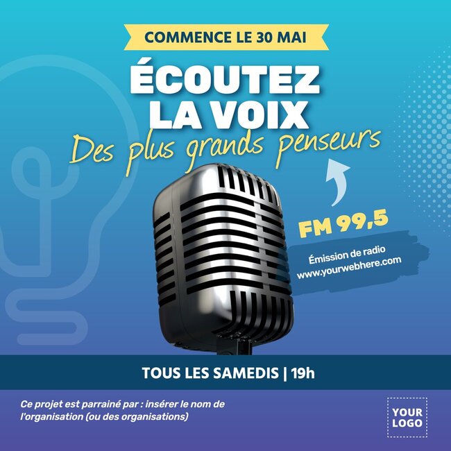 Modèles de prospectus pour émissions de radio à personnaliser en ligne