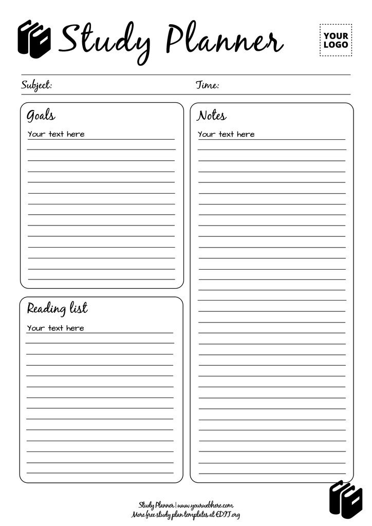 Daily study timetable for students template