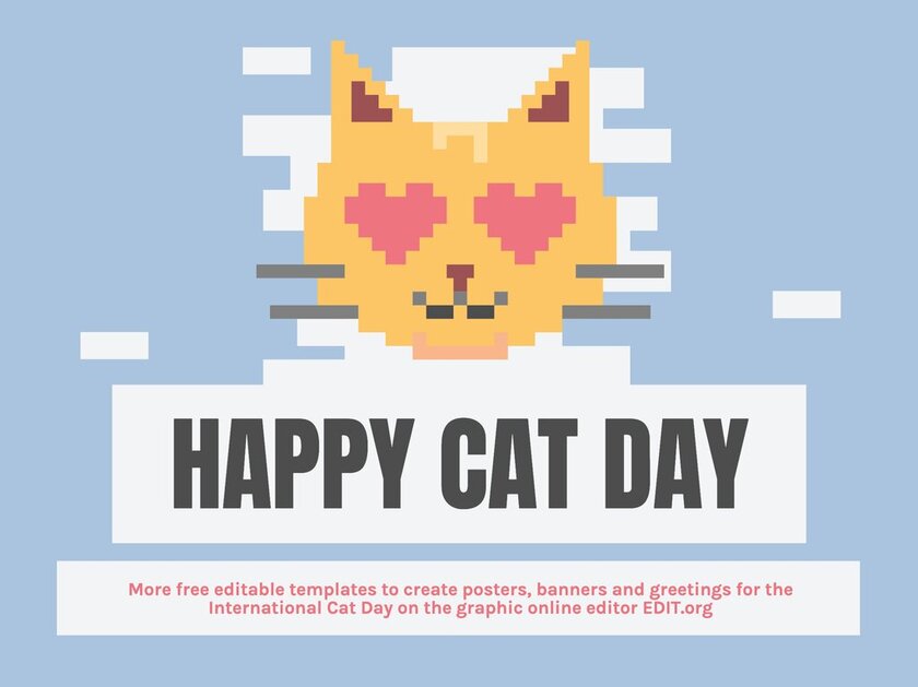 Happy cat day template to edit online for free