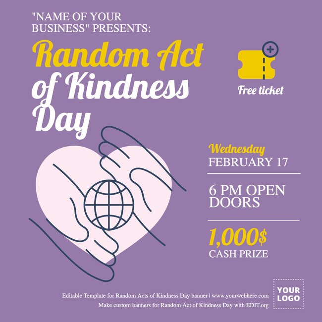 Random Acts of Kindness Day Flyer Templates