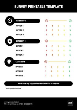 Printable survey editable templates